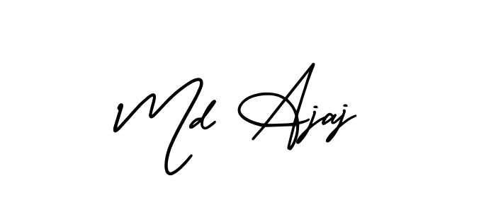 You should practise on your own different ways (AmerikaSignatureDemo-Regular) to write your name (Md Ajaj) in signature. don't let someone else do it for you. Md Ajaj signature style 3 images and pictures png