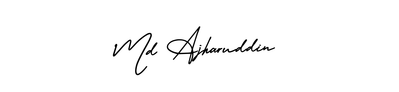 The best way (AmerikaSignatureDemo-Regular) to make a short signature is to pick only two or three words in your name. The name Md Ajharuddin include a total of six letters. For converting this name. Md Ajharuddin signature style 3 images and pictures png