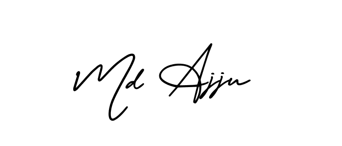 Md Ajju stylish signature style. Best Handwritten Sign (AmerikaSignatureDemo-Regular) for my name. Handwritten Signature Collection Ideas for my name Md Ajju. Md Ajju signature style 3 images and pictures png