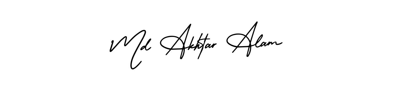 This is the best signature style for the Md Akhtar Alam name. Also you like these signature font (AmerikaSignatureDemo-Regular). Mix name signature. Md Akhtar Alam signature style 3 images and pictures png