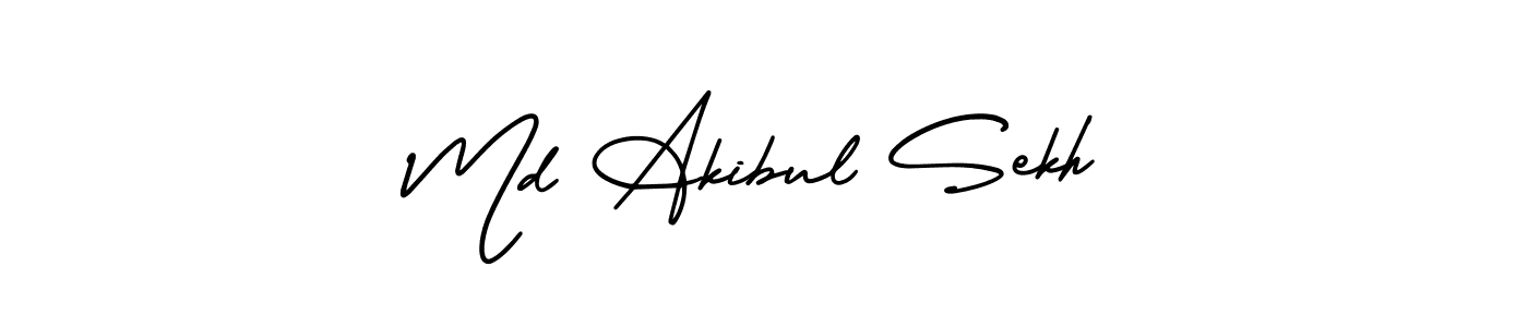 You should practise on your own different ways (AmerikaSignatureDemo-Regular) to write your name (Md Akibul Sekh) in signature. don't let someone else do it for you. Md Akibul Sekh signature style 3 images and pictures png