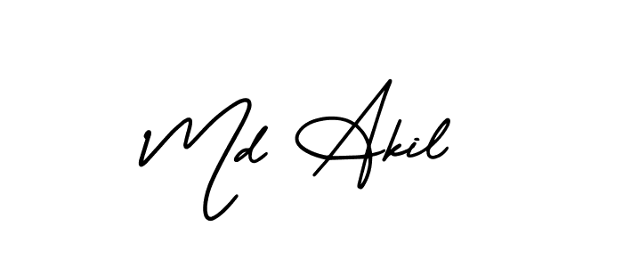 Similarly AmerikaSignatureDemo-Regular is the best handwritten signature design. Signature creator online .You can use it as an online autograph creator for name Md Akil. Md Akil signature style 3 images and pictures png