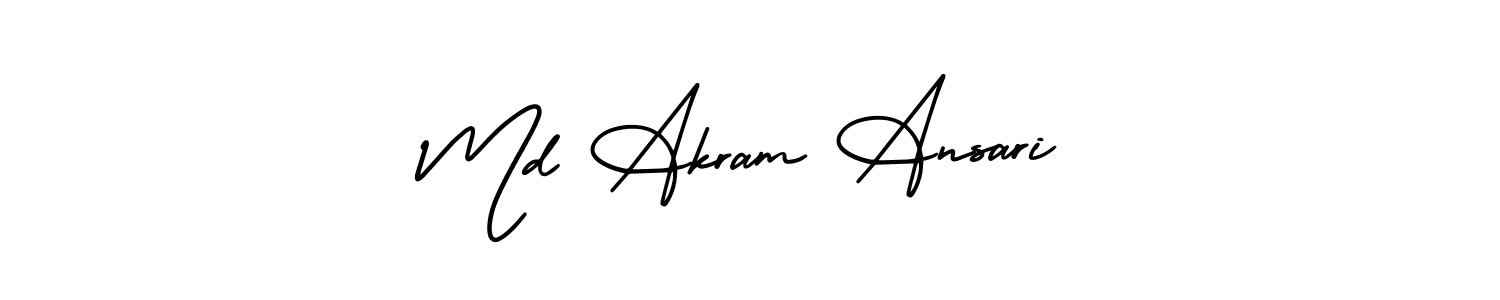 How to make Md Akram Ansari name signature. Use AmerikaSignatureDemo-Regular style for creating short signs online. This is the latest handwritten sign. Md Akram Ansari signature style 3 images and pictures png