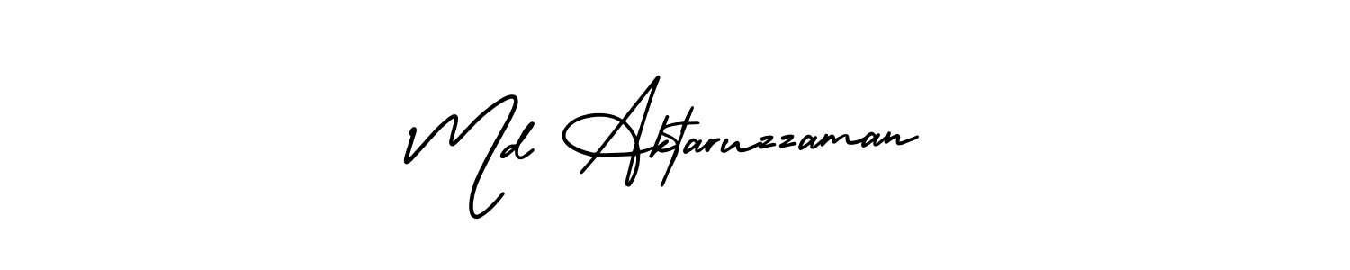 Use a signature maker to create a handwritten signature online. With this signature software, you can design (AmerikaSignatureDemo-Regular) your own signature for name Md Aktaruzzaman. Md Aktaruzzaman signature style 3 images and pictures png