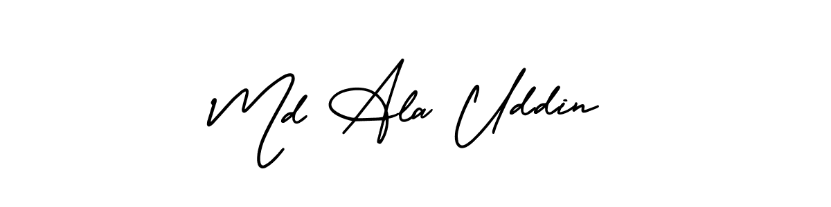 How to make Md Ala Uddin signature? AmerikaSignatureDemo-Regular is a professional autograph style. Create handwritten signature for Md Ala Uddin name. Md Ala Uddin signature style 3 images and pictures png