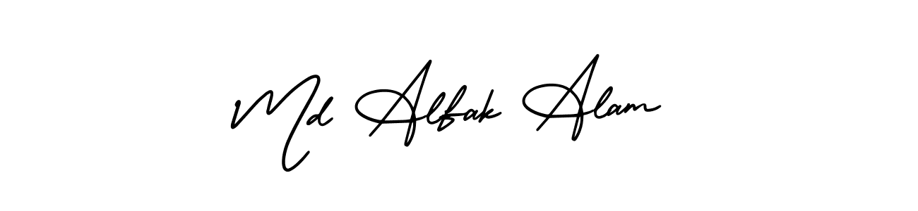 You should practise on your own different ways (AmerikaSignatureDemo-Regular) to write your name (Md Alfak Alam) in signature. don't let someone else do it for you. Md Alfak Alam signature style 3 images and pictures png