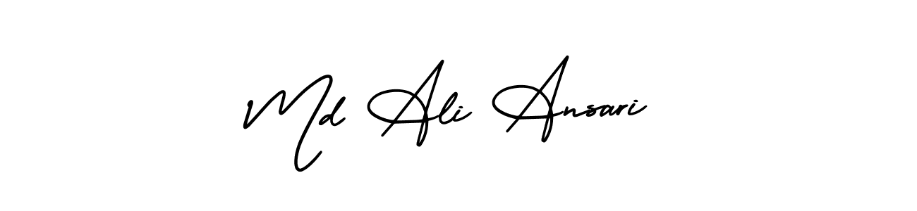 Md Ali Ansari stylish signature style. Best Handwritten Sign (AmerikaSignatureDemo-Regular) for my name. Handwritten Signature Collection Ideas for my name Md Ali Ansari. Md Ali Ansari signature style 3 images and pictures png