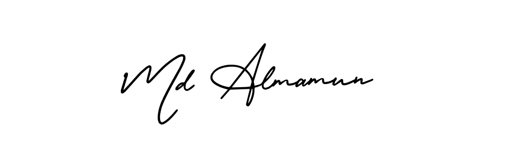 Md Almamun stylish signature style. Best Handwritten Sign (AmerikaSignatureDemo-Regular) for my name. Handwritten Signature Collection Ideas for my name Md Almamun. Md Almamun signature style 3 images and pictures png