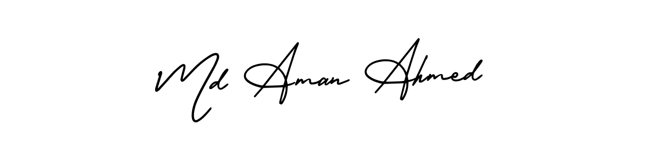 if you are searching for the best signature style for your name Md Aman Ahmed. so please give up your signature search. here we have designed multiple signature styles  using AmerikaSignatureDemo-Regular. Md Aman Ahmed signature style 3 images and pictures png