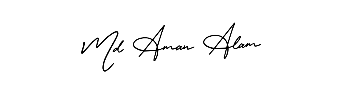 You should practise on your own different ways (AmerikaSignatureDemo-Regular) to write your name (Md Aman Alam) in signature. don't let someone else do it for you. Md Aman Alam signature style 3 images and pictures png