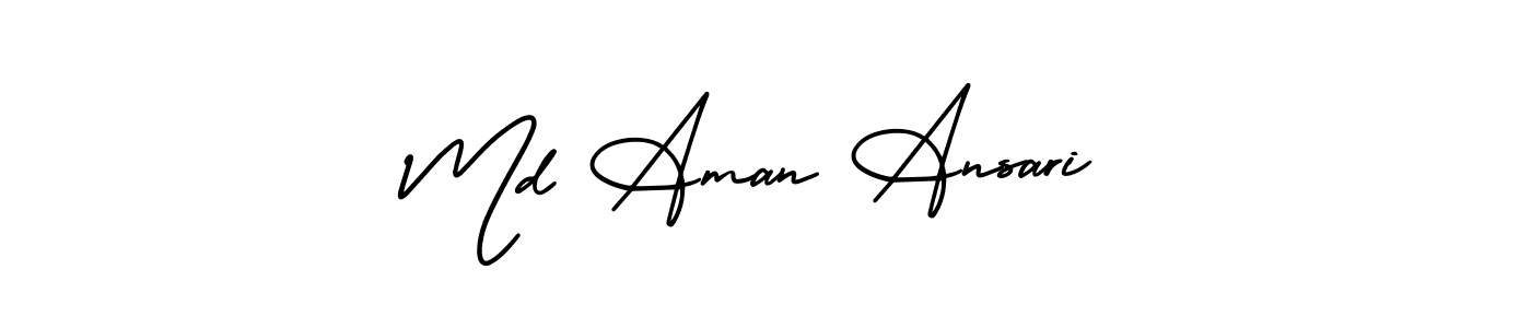 The best way (AmerikaSignatureDemo-Regular) to make a short signature is to pick only two or three words in your name. The name Md Aman Ansari include a total of six letters. For converting this name. Md Aman Ansari signature style 3 images and pictures png