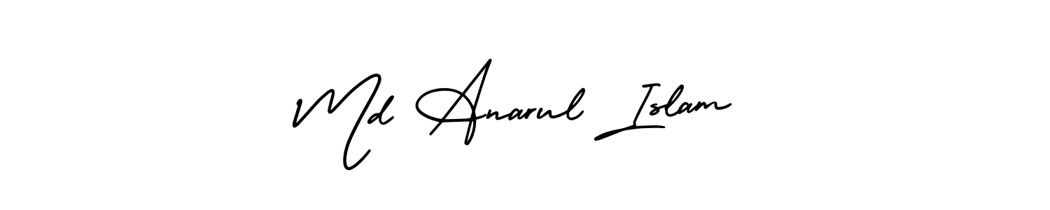 The best way (AmerikaSignatureDemo-Regular) to make a short signature is to pick only two or three words in your name. The name Md Anarul Islam include a total of six letters. For converting this name. Md Anarul Islam signature style 3 images and pictures png