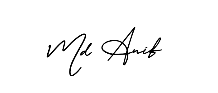 You should practise on your own different ways (AmerikaSignatureDemo-Regular) to write your name (Md Anif) in signature. don't let someone else do it for you. Md Anif signature style 3 images and pictures png