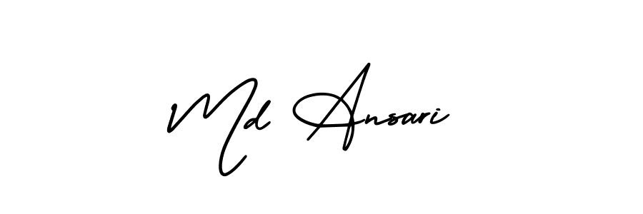 The best way (AmerikaSignatureDemo-Regular) to make a short signature is to pick only two or three words in your name. The name Md Ansari include a total of six letters. For converting this name. Md Ansari signature style 3 images and pictures png