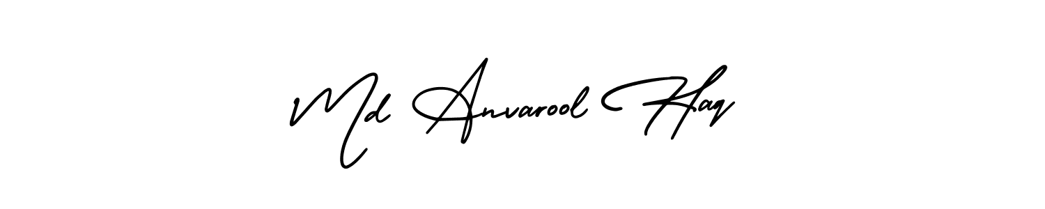 Design your own signature with our free online signature maker. With this signature software, you can create a handwritten (AmerikaSignatureDemo-Regular) signature for name Md Anvarool Haq. Md Anvarool Haq signature style 3 images and pictures png