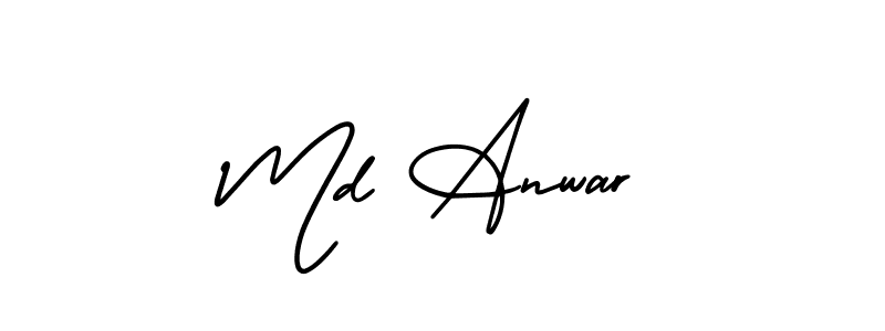 Md Anwar stylish signature style. Best Handwritten Sign (AmerikaSignatureDemo-Regular) for my name. Handwritten Signature Collection Ideas for my name Md Anwar. Md Anwar signature style 3 images and pictures png