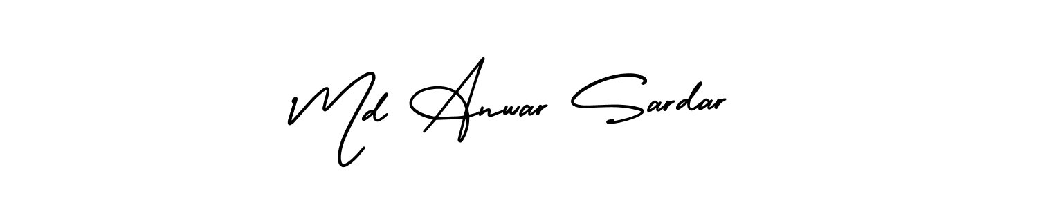 Md Anwar Sardar stylish signature style. Best Handwritten Sign (AmerikaSignatureDemo-Regular) for my name. Handwritten Signature Collection Ideas for my name Md Anwar Sardar. Md Anwar Sardar signature style 3 images and pictures png