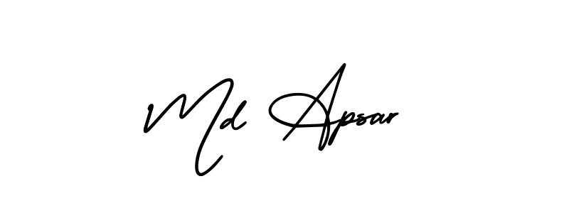 Use a signature maker to create a handwritten signature online. With this signature software, you can design (AmerikaSignatureDemo-Regular) your own signature for name Md Apsar. Md Apsar signature style 3 images and pictures png