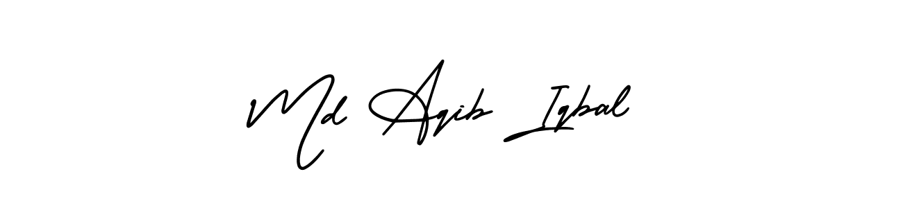 Md Aqib Iqbal stylish signature style. Best Handwritten Sign (AmerikaSignatureDemo-Regular) for my name. Handwritten Signature Collection Ideas for my name Md Aqib Iqbal. Md Aqib Iqbal signature style 3 images and pictures png