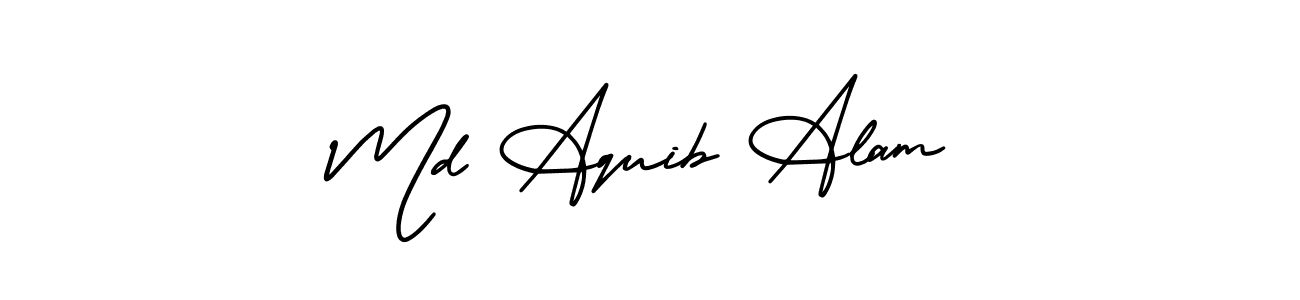 Design your own signature with our free online signature maker. With this signature software, you can create a handwritten (AmerikaSignatureDemo-Regular) signature for name Md Aquib Alam. Md Aquib Alam signature style 3 images and pictures png