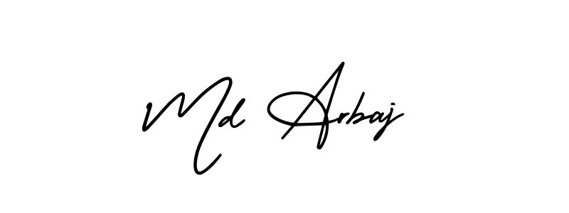 Use a signature maker to create a handwritten signature online. With this signature software, you can design (AmerikaSignatureDemo-Regular) your own signature for name Md Arbaj. Md Arbaj signature style 3 images and pictures png