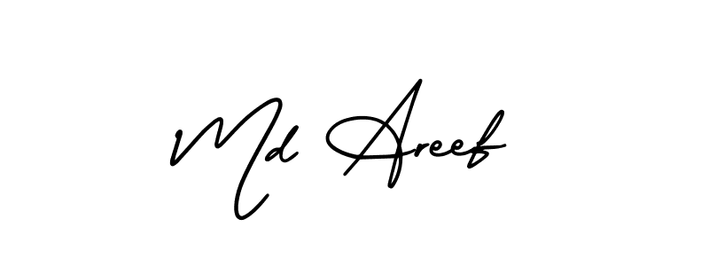 Create a beautiful signature design for name Md Areef. With this signature (AmerikaSignatureDemo-Regular) fonts, you can make a handwritten signature for free. Md Areef signature style 3 images and pictures png