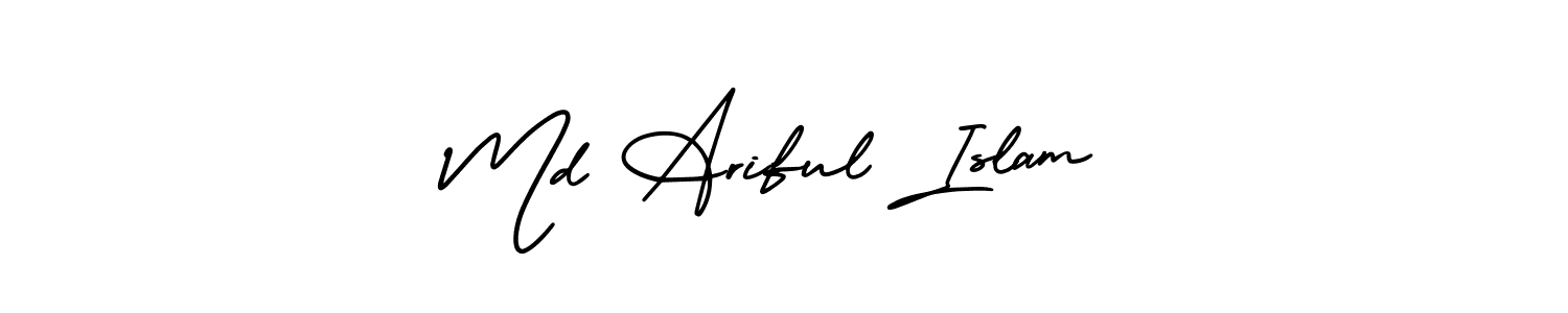 This is the best signature style for the Md Ariful Islam name. Also you like these signature font (AmerikaSignatureDemo-Regular). Mix name signature. Md Ariful Islam signature style 3 images and pictures png