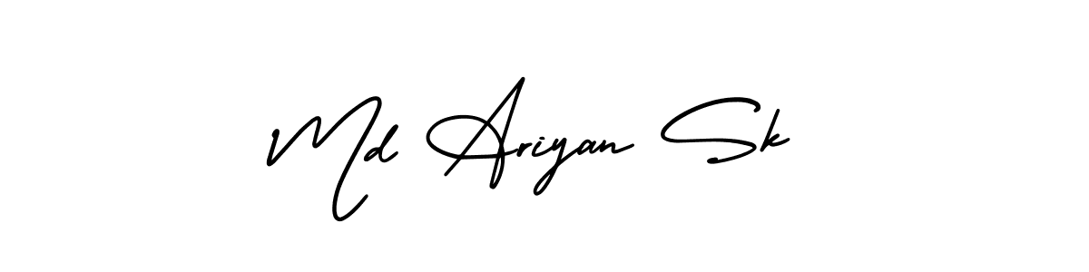 This is the best signature style for the Md Ariyan Sk name. Also you like these signature font (AmerikaSignatureDemo-Regular). Mix name signature. Md Ariyan Sk signature style 3 images and pictures png