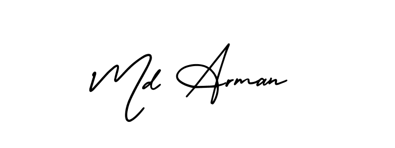 The best way (AmerikaSignatureDemo-Regular) to make a short signature is to pick only two or three words in your name. The name Md Arman include a total of six letters. For converting this name. Md Arman signature style 3 images and pictures png