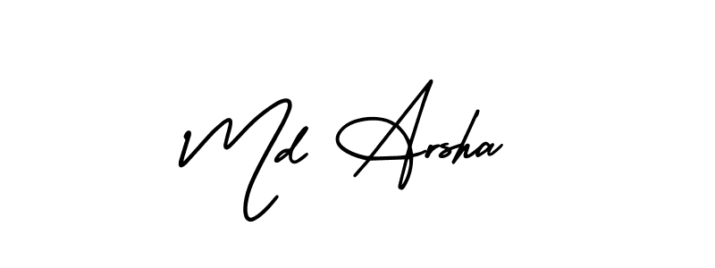 You should practise on your own different ways (AmerikaSignatureDemo-Regular) to write your name (Md Arsha) in signature. don't let someone else do it for you. Md Arsha signature style 3 images and pictures png