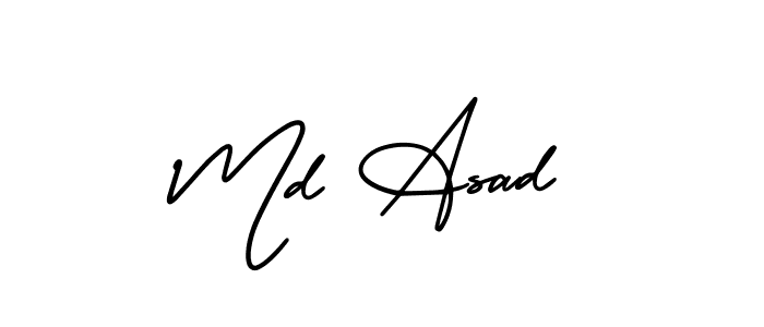 How to make Md Asad name signature. Use AmerikaSignatureDemo-Regular style for creating short signs online. This is the latest handwritten sign. Md Asad signature style 3 images and pictures png