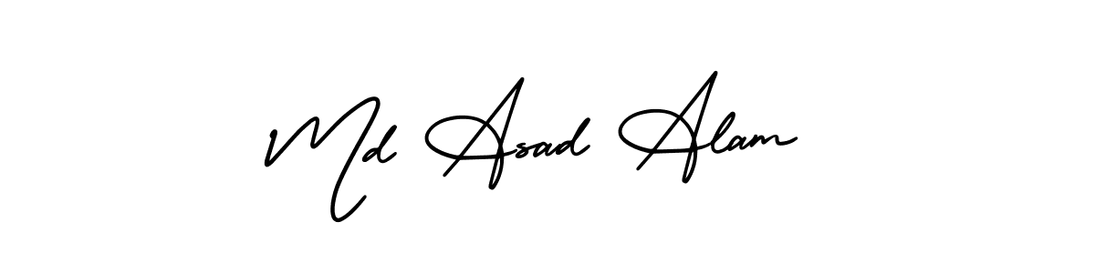 Use a signature maker to create a handwritten signature online. With this signature software, you can design (AmerikaSignatureDemo-Regular) your own signature for name Md Asad Alam. Md Asad Alam signature style 3 images and pictures png