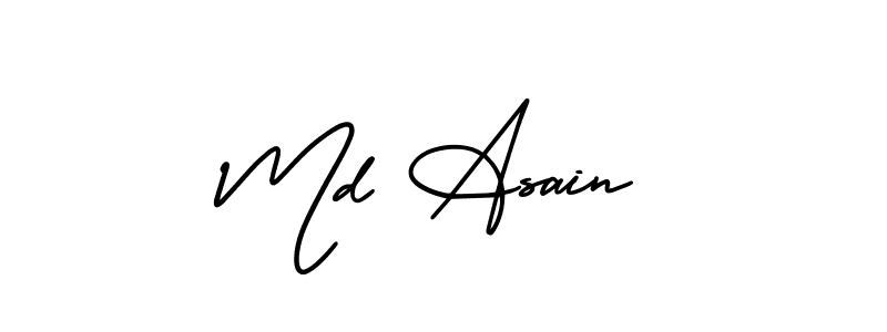 Make a beautiful signature design for name Md Asain. With this signature (AmerikaSignatureDemo-Regular) style, you can create a handwritten signature for free. Md Asain signature style 3 images and pictures png