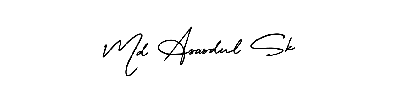 How to make Md Asasdul Sk signature? AmerikaSignatureDemo-Regular is a professional autograph style. Create handwritten signature for Md Asasdul Sk name. Md Asasdul Sk signature style 3 images and pictures png