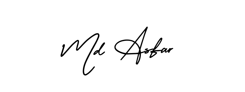 Use a signature maker to create a handwritten signature online. With this signature software, you can design (AmerikaSignatureDemo-Regular) your own signature for name Md Asfar. Md Asfar signature style 3 images and pictures png