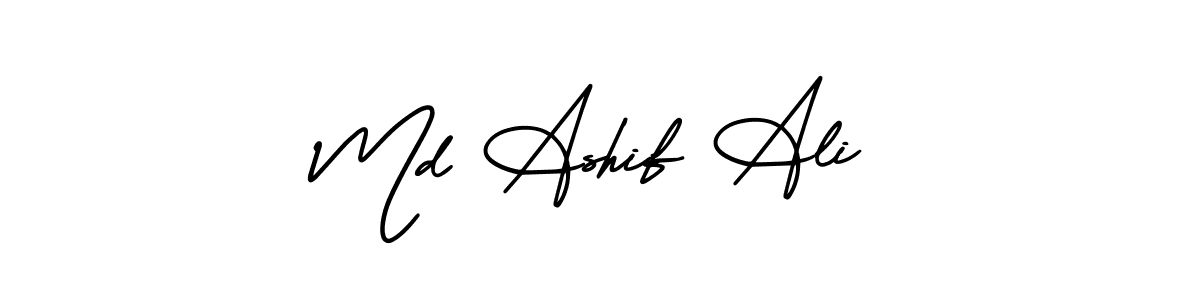 You should practise on your own different ways (AmerikaSignatureDemo-Regular) to write your name (Md Ashif Ali) in signature. don't let someone else do it for you. Md Ashif Ali signature style 3 images and pictures png