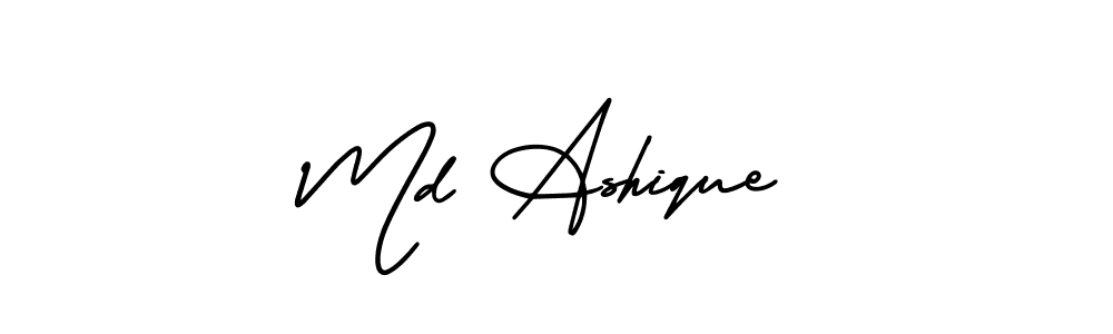 Make a beautiful signature design for name Md Ashique. With this signature (AmerikaSignatureDemo-Regular) style, you can create a handwritten signature for free. Md Ashique signature style 3 images and pictures png