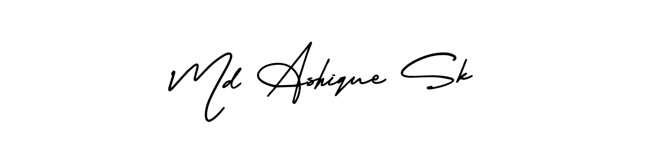 Create a beautiful signature design for name Md Ashique Sk. With this signature (AmerikaSignatureDemo-Regular) fonts, you can make a handwritten signature for free. Md Ashique Sk signature style 3 images and pictures png