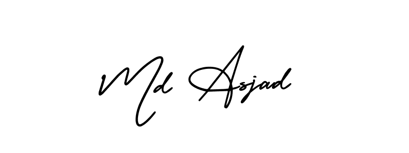 Also You can easily find your signature by using the search form. We will create Md Asjad name handwritten signature images for you free of cost using AmerikaSignatureDemo-Regular sign style. Md Asjad signature style 3 images and pictures png