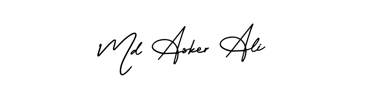 Use a signature maker to create a handwritten signature online. With this signature software, you can design (AmerikaSignatureDemo-Regular) your own signature for name Md Asker Ali. Md Asker Ali signature style 3 images and pictures png