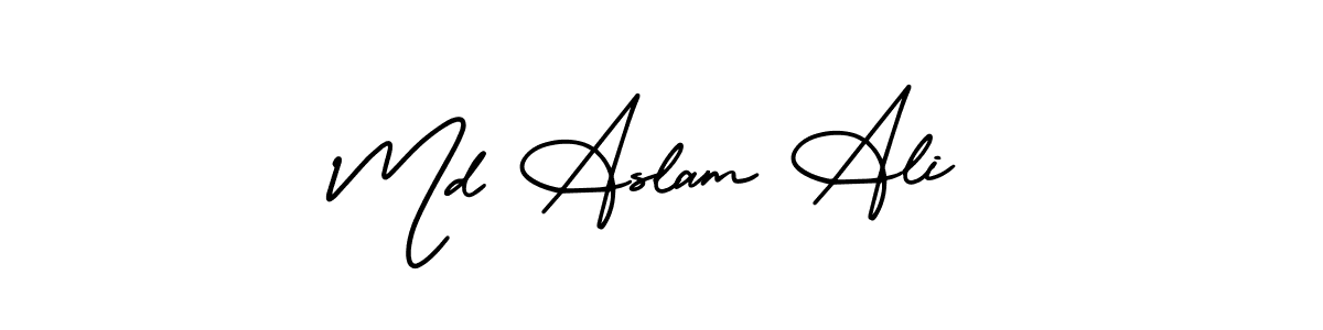 Similarly AmerikaSignatureDemo-Regular is the best handwritten signature design. Signature creator online .You can use it as an online autograph creator for name Md Aslam Ali. Md Aslam Ali signature style 3 images and pictures png