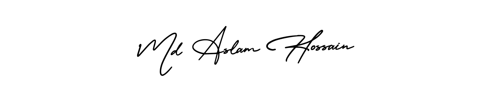 Design your own signature with our free online signature maker. With this signature software, you can create a handwritten (AmerikaSignatureDemo-Regular) signature for name Md Aslam Hossain. Md Aslam Hossain signature style 3 images and pictures png