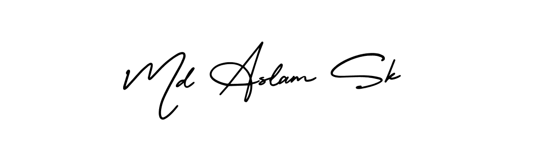 Design your own signature with our free online signature maker. With this signature software, you can create a handwritten (AmerikaSignatureDemo-Regular) signature for name Md Aslam Sk. Md Aslam Sk signature style 3 images and pictures png