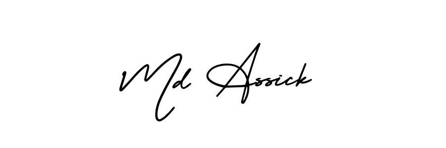 Md Assick stylish signature style. Best Handwritten Sign (AmerikaSignatureDemo-Regular) for my name. Handwritten Signature Collection Ideas for my name Md Assick. Md Assick signature style 3 images and pictures png