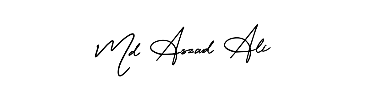 Similarly AmerikaSignatureDemo-Regular is the best handwritten signature design. Signature creator online .You can use it as an online autograph creator for name Md Aszad Ali. Md Aszad Ali signature style 3 images and pictures png