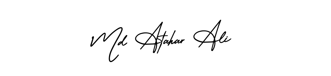 AmerikaSignatureDemo-Regular is a professional signature style that is perfect for those who want to add a touch of class to their signature. It is also a great choice for those who want to make their signature more unique. Get Md Atahar Ali name to fancy signature for free. Md Atahar Ali signature style 3 images and pictures png