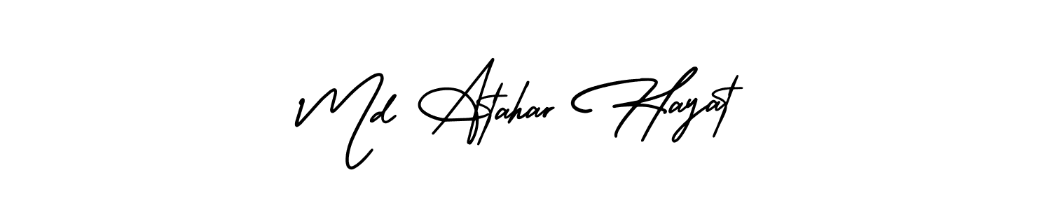 Use a signature maker to create a handwritten signature online. With this signature software, you can design (AmerikaSignatureDemo-Regular) your own signature for name Md Atahar Hayat. Md Atahar Hayat signature style 3 images and pictures png