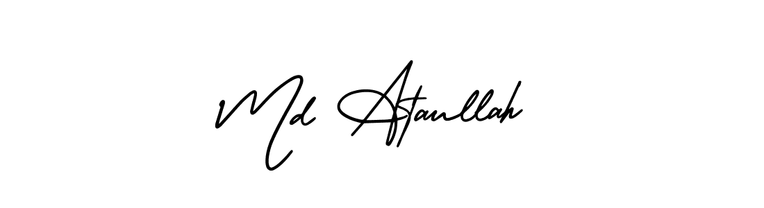 Create a beautiful signature design for name Md Ataullah. With this signature (AmerikaSignatureDemo-Regular) fonts, you can make a handwritten signature for free. Md Ataullah signature style 3 images and pictures png