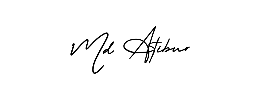 Similarly AmerikaSignatureDemo-Regular is the best handwritten signature design. Signature creator online .You can use it as an online autograph creator for name Md Atibur. Md Atibur signature style 3 images and pictures png