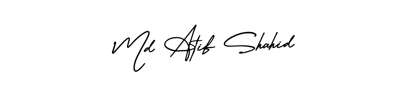 How to Draw Md Atif Shahid signature style? AmerikaSignatureDemo-Regular is a latest design signature styles for name Md Atif Shahid. Md Atif Shahid signature style 3 images and pictures png